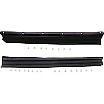 Front, Driver and Passenger Side, Lower Door Molding and Beltlines, Black