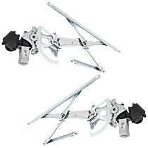 Front, Driver and Passenger Side Power Window Regulator, With Motor