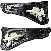 Rear, Driver and Passenger Side Power Window Regulator, With Motor