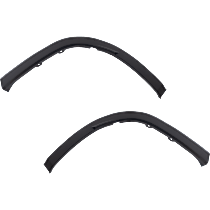 Rear, Driver and Passenger Side, Rear Section Fender Trims, Gloss Black, 2-Piece Type