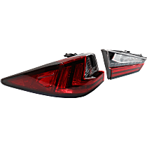 Driver Side, Inner and Outer Tail Lights, With bulb(s), Halogen, Standard type