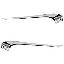 Front, Driver and Passenger Side, Upper Bumper Trim, Chrome