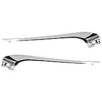 Front, Driver and Passenger Side, Upper Bumper Trim, Chrome, CAPA Certified