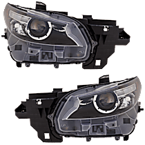 Driver and Passenger Side LED Headlight, With bulb(s), OE Replacement