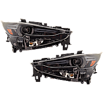 Driver and Passenger Side Headlights, with Bulbs, LED, For Models with Adaptive Headlights