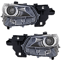 Driver and Passenger Side Headlights, with Bulbs, LED, For Models with Adaptive Headlights, with Bulbs for daytime running light and signal light