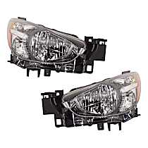 Driver and Passenger Side Halogen Headlight, Without bulb(s), OE Replacement