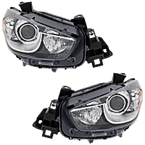 Driver and Passenger Side Headlights, without Bulbs, HID/Xenon, For Models with Adaptive Frontlighting Systems (AFS), without HID Kit, CAPA Certified