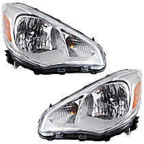 Driver and Passenger Side Halogen Headlight, With bulb(s), OE Replacement,, CAPA Certified