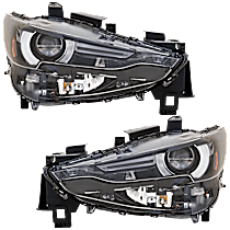 Driver and Passenger Side Headlights, with Bulbs, LED, For Models with Adaptive Headlights
