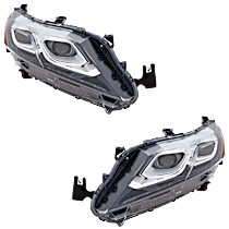 Driver and Passenger Side LED Headlight, With bulb(s), CAPA Certified