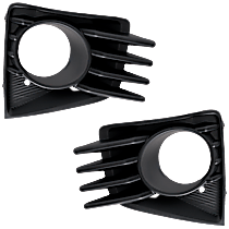 Front, Driver and Passenger Side Fog Light Trim, Textured Black