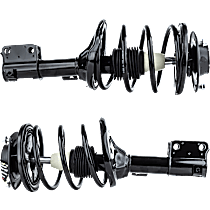 Front, Driver and Passenger Side Fully Loaded Struts, Coupe, FLEX/GAS, Front Wheel Drive, with Front Coil Spring, with Rear Coil Spring