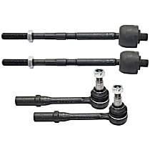 Front, Driver and Passenger Side, Inner and Outer Tie Rod Ends