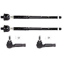 Front, Driver and Passenger Side, Inner and Outer Tie Rod End