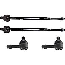 Front, Driver and Passenger Side, Inner and Outer Tie Rod End
