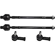 Front, Driver and Passenger Side, Inner and Outer Tie Rod Ends, Manual Steering