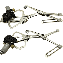 Front, Driver and Passenger Side Window Regulators Power, with Motor, Sedan