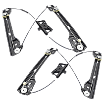 Front, Driver and Passenger Side Window Regulators Power, without Motor, 292 Body, Sport Utility Coupe