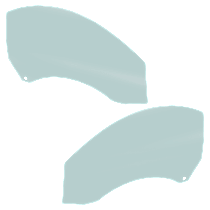 Front, Driver and Passenger Side Door Glasses, Green Tint, Replaces NAGS No. FD22396GTN