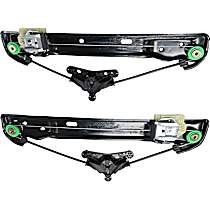 Rear, Driver and Passenger Side Power Window Regulator, Without Motor