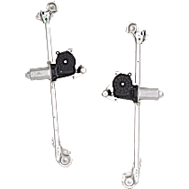 Rear, Driver and Passenger Side Power Window Regulator, With Motor