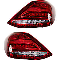 Driver and Passenger Side Tail Lights, with Bulbs, Halogen, For Models With LED Headlights, CAPA Certified