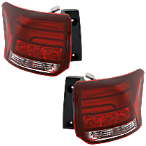 Driver and Passenger Side, Outer Halogen Tail Light, With bulb(s), Mounts on Body, OE Replacement, CAPA Certified