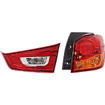 Passenger Side, Inner and Outer Halogen Tail Light, With bulb(s), OE Replacement
