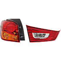 Driver Side, Inner and Outer Halogen Tail Light, With bulb(s), OE Replacement