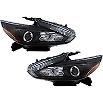 Driver and Passenger Side Headlights, with Bulbs, LED, with LED daytime running light
