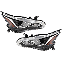 Driver and Passenger Side Halogen Headlight, With bulb(s), OE Replacement