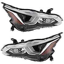Driver and Passenger Side Halogen Headlight, With bulb(s), OE Replacement, CAPA Certified