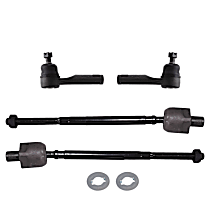 Front, Driver and Passenger Side, Inner and Outer Tie Rod Ends