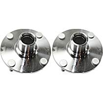 Front, Driver and Passenger Side Wheel Hub, 4 Lugs, Without Bearing