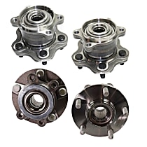 Front and Rear, Driver and Passenger Side Wheel Hubs, With Bearing, With ABS, All Wheel Drive