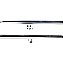 Front, Driver and Passenger Side, Upper Door Molding and Beltlines, Chrome