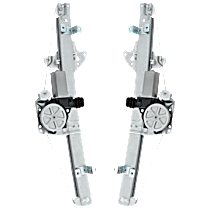 Front, Driver and Passenger Side Power Window Regulator, With Motor