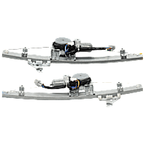 Front, Driver and Passenger Side Power Window Regulator, With Motor