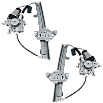 Rear, Driver and Passenger Side Window Regulators, Power, with Motor