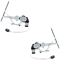 Rear, Driver and Passenger Side Power Window Regulator, With Motor