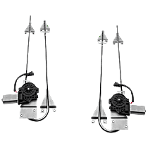 Front, Driver and Passenger Side Power Window Regulator, With Motor