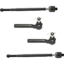 Front, Driver and Passenger Side, Inner and Outer Tie Rod Ends