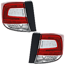 Driver and Passenger Side, Outer Halogen Tail Light, Without bulb(s), Sedan, OE Replacement, CAPA Certified