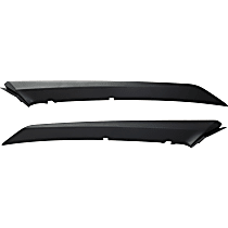 Front, Driver and Passenger Side, Upper Bumper Trim, Textured Black