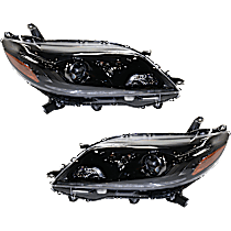 Driver and Passenger Side Halogen Headlight, With bulb(s), Mini Passenger Van, OE Replacement, CAPA Certified
