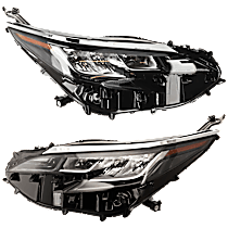 Driver and Passenger Side LED Headlight, With bulb(s), OE Replacement, CAPA Certified