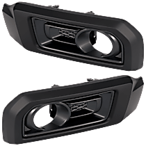 Front, Driver and Passenger Side Fog Light Trim, For Models Without Night Shade Edition and 20" Wheels Model, Black