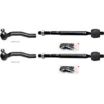 Front, Driver and Passenger Side, Inner and Outer Tie Rod Ends