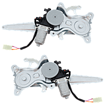 Rear, Driver and Passenger Side Power Window Regulator, With Motor